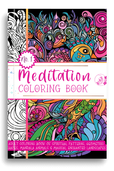 Meditation Coloring Book No. 1 for Adults Mindfulness Spiritual Shapes Geometric Animals Stress Relief